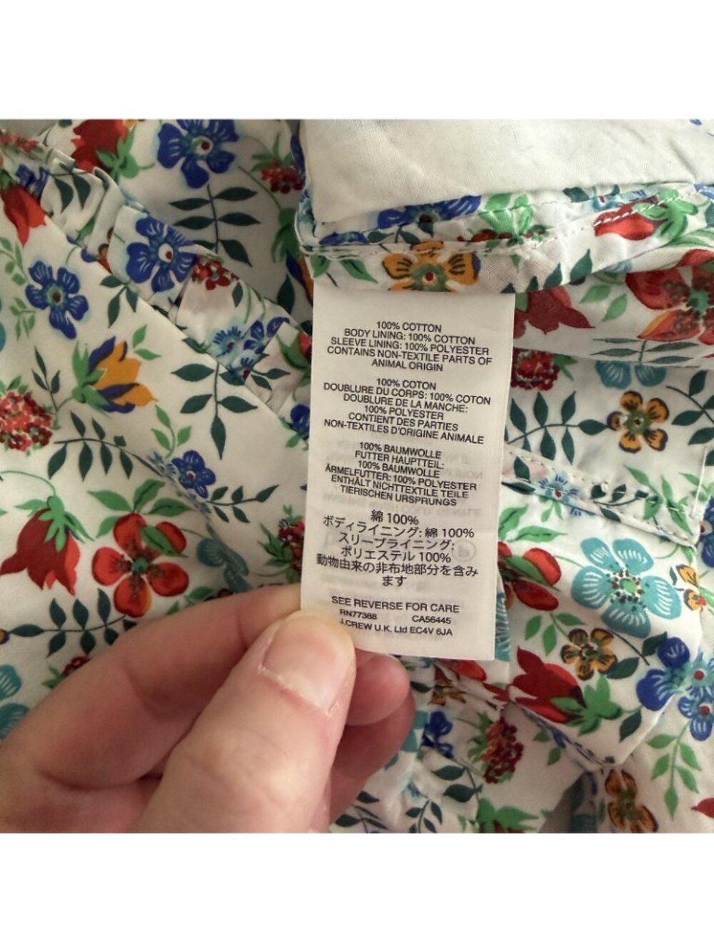 J Crew Womens Jacket Liberty Art Fabrics Ruffled Edenham Blazer Size 4P Floral - Picture 9 of 10